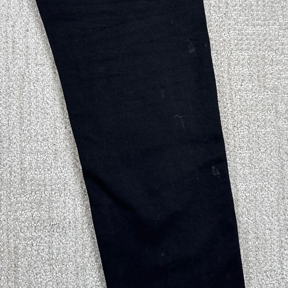 Amiri Mens 32x30 Black Distressed Side Stripe Zip Skinny Denim Jeans Made USA